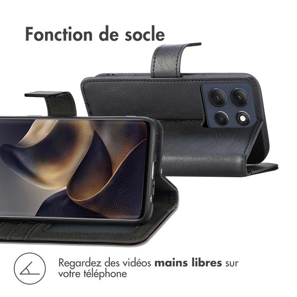 imoshion Étui de télephone portefeuille de luxe Motorola Moto G86 - Noir