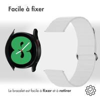 imoshion Bracelet en cuir magnétique Samsung Galaxy Watch 7 40/44 mm - Blanc