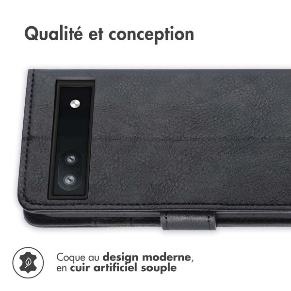 imoshion Étui de télephone portefeuille de luxe Google Pixel 6a - Noir