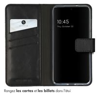 Selencia Étui portefeuille en cuir véritable Samsung Galaxy S23 Plus - Noir