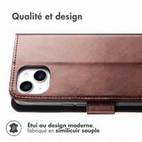 imoshion Étui de télephone portefeuille de luxe Apple iPhone 15 - Marron foncé