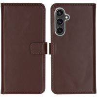 Selencia Étui portefeuille en cuir véritable Samsung Galaxy S23 FE - Marron