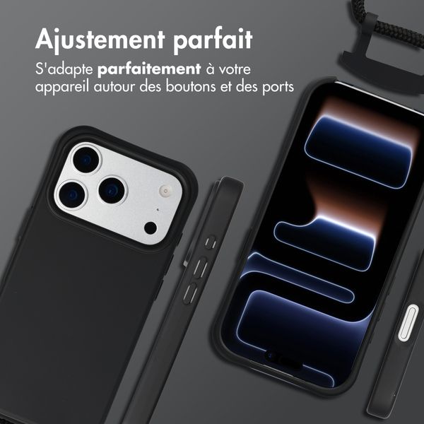 imoshion Coque arrière Color avec cordon amovible et MagSafe Apple iPhone 17 Pro - Noir