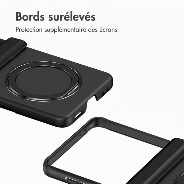 Accezz Color Backcover avec MagSafe et support à anneau Samsung Galaxy Z Flip 8 - Noir