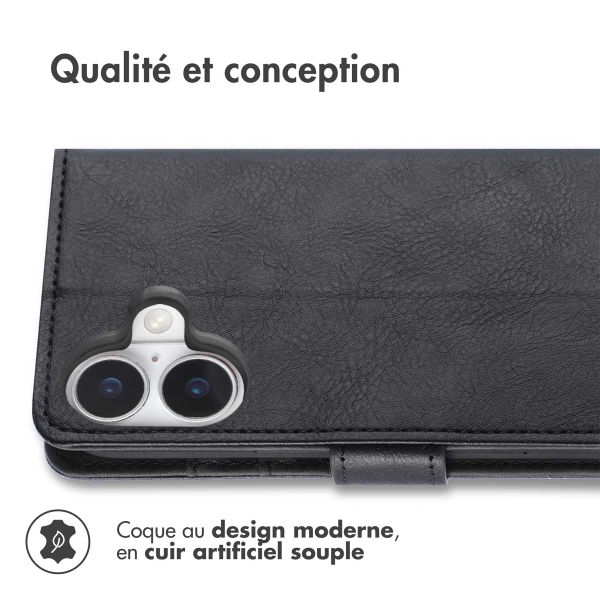 imoshion Étui de télephone portefeuille de luxe Apple iPhone 17 - Noir