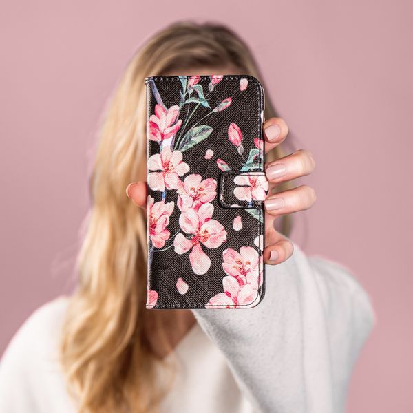 imoshion Design Softcase Bookcase Samsung Galaxy S21 Ultra - Blossom Watercolor Black