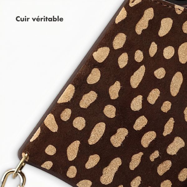 Selencia Nova coque arrière en cuir véritable avec porte-cartes Samsung Galaxy S25 - Fawn Chic