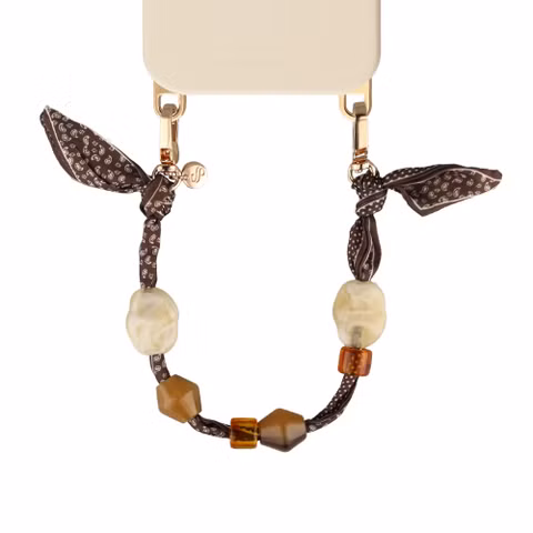 Selencia Cordon de téléphone Satin Stone - Brown