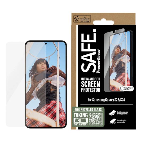 SAFE by PanzerGlass Protection d'écran Ultra-Wide Fit avec applicateur Samsung Galaxy S24