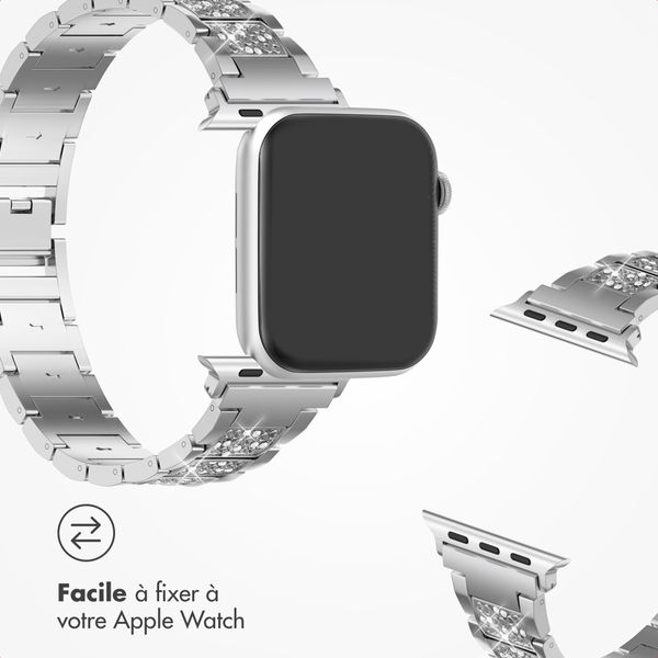 Selencia Bracelet à maillons scintillants Apple Watch | 38/40/41/42 mm - Argent