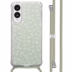 imoshion Coque Design avec cordon Samsung Galaxy S25 Edge - Smoke Green Flowers