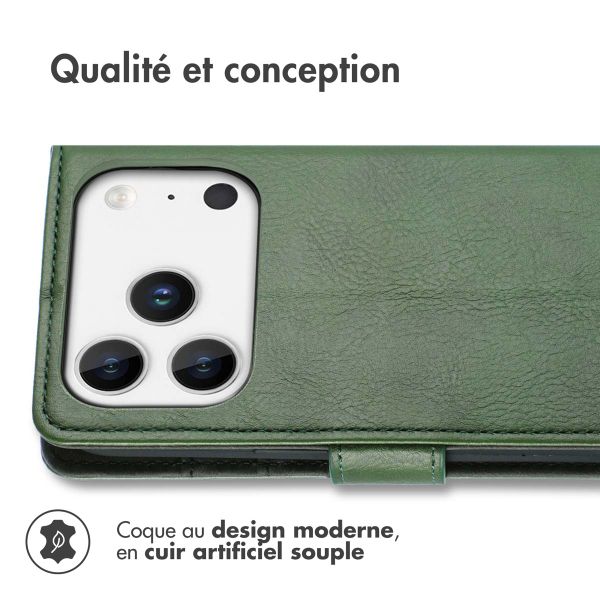 imoshion Étui de télephone portefeuille de luxe Apple iPhone 17 Pro Max - Vert