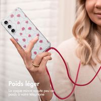 imoshion Coque Design avec cordon Samsung Galaxy S24 FE - Dusty Rose Connected Hearts