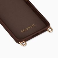 Selencia Coque arrière Rivièra avec MagSafe avec crochets amovibles Samsung Galaxy S25 / S24 - Choco Brown