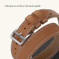 Selencia Bracelet Élan Double strap Apple Watch | 38/40/41/42 mm - Marron clair