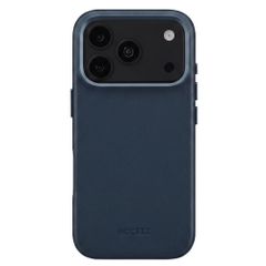 Accezz Coque arrière en cuir avec MagSafe Apple iPhone 18 Pro / 17 Pro - Nightfall Blue