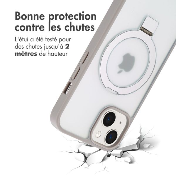 Accezz Coque Ring Stand avec MagSafe Apple iPhone 14 - Gris