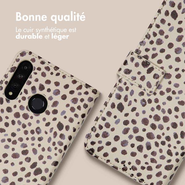 imoshion Étui de télephone portefeuille Design Huawei P30 Lite - Black And White Dots