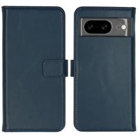 Selencia Étui portefeuille en cuir véritable Google Pixel 8 - Bleu