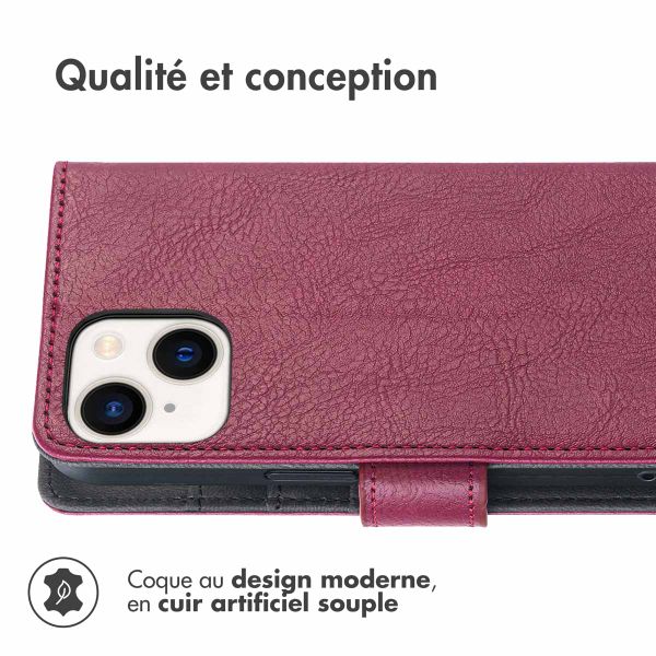 imoshion Étui de télephone portefeuille de luxe Apple iPhone 14 / 13 - Bordeaux