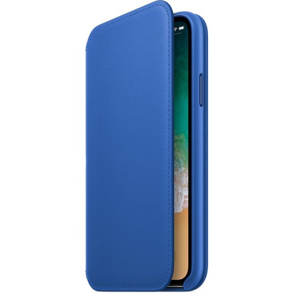 Apple Étui de télephone portefeuille Leather Folio Apple iPhone X / Xs - Electric Blue