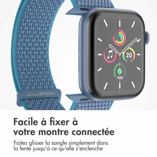 imoshion Bracelet en nylon Apple Watch | 44/45/46/49 mm - Marine Blue