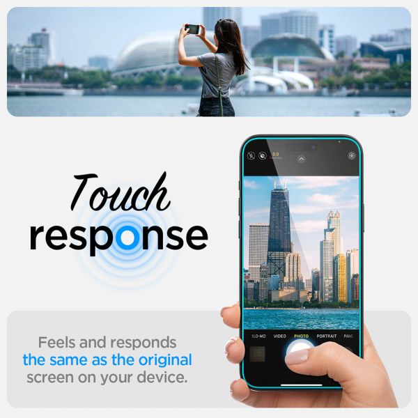 Spigen Protection d'écran en verre trempé GLAStR Fit 2 Paquets + Applicator Apple iPhone 16 / 15