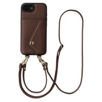Selencia Coque de télephone Sera avec cordon et porte-cartes enveloppe Apple iPhone 17e / 16e - Chocolate Brown