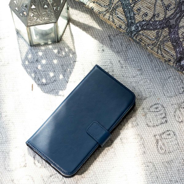 Selencia Étui portefeuille en cuir véritable Samsung Galaxy A42 - Bleu