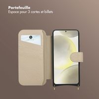Selencia Étui Riva avec MagSafe et cordon de téléphone Samsung Galaxy S25 / S24 - Beige