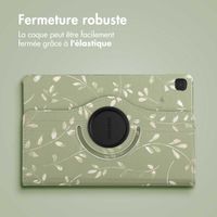 imoshion Coque tablette Design rotatif à 360° Samsung Galaxy Tab S6 Lite (2020/2022/2024)  - Green Flowers