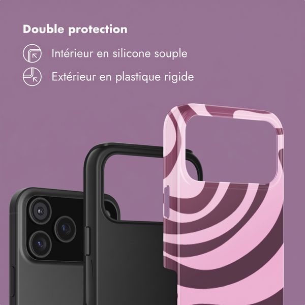 Selencia Coque arrière Vivid Apple iPhone 18 Pro - Wavy Swirl Pink Plum