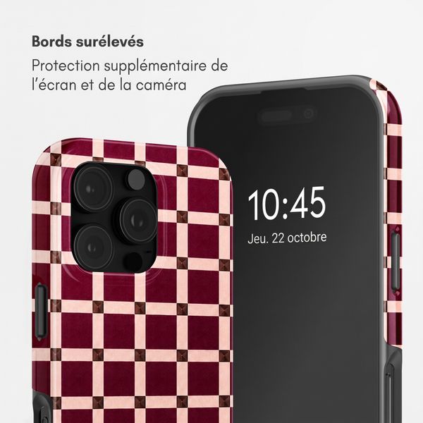 Selencia Coque arrière Vivid avec MagSafe Apple iPhone 16 Pro Max - Check This Burgundy