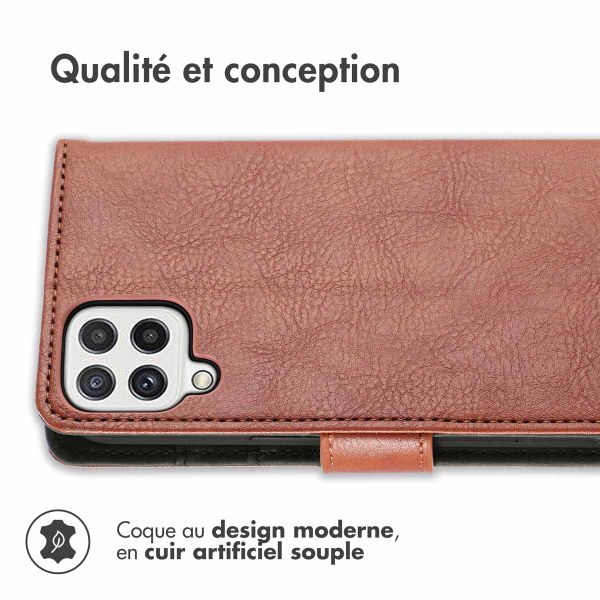 imoshion Étui de télephone portefeuille de luxe Samsung Galaxy M22 / A22 (4G) - Marron