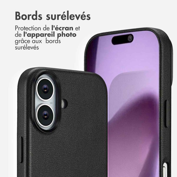 Accezz Coque arrière en cuir avec MagSafe Apple iPhone 17 - Onyx Black