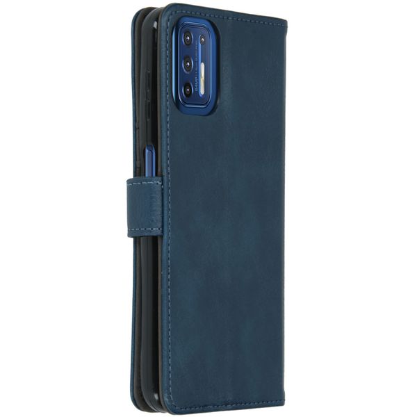 imoshion Étui de télephone portefeuille de luxe Motorola Moto G9 Plus - Bleu foncé