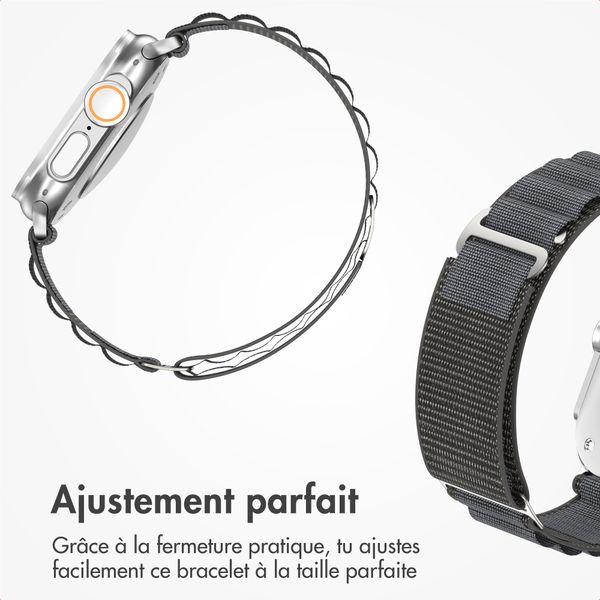 Accezz Bracelet en nylon Alpine Apple Watch | 44/45/46/49 mm - Dark Grey
