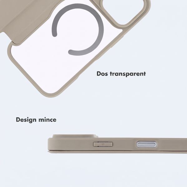 imoshion Bookcase transparente avec MagSafe Apple iPhone 18 Pro Max / 17 Pro Max - Beige