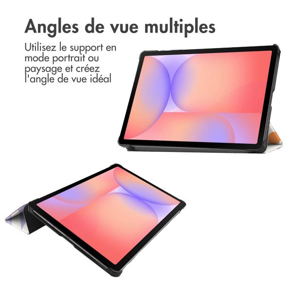 imoshion Coque tablette Design Trifold Samsung Galaxy Tab S9 11.0 pouces / S10 Lite / S10 FE / S9 FE 10.9 pouces - Flower Distance