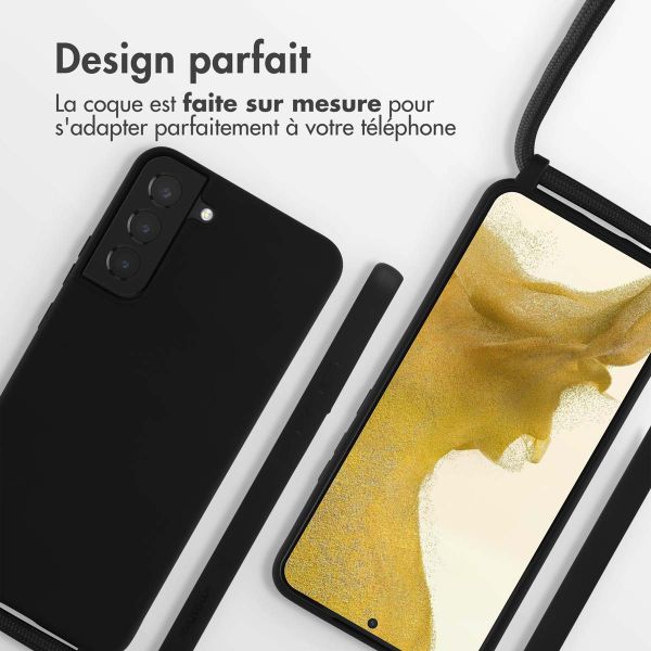 imoshion Coque en silicone avec cordon Samsung Galaxy S22 Plus - Noir