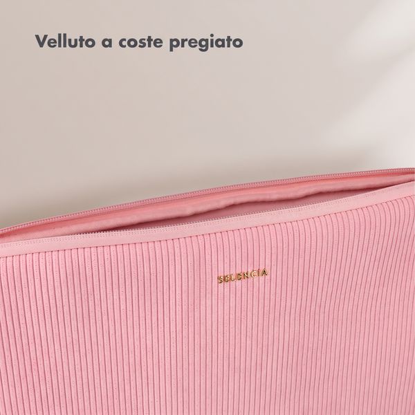 Selencia Pochette ordinateur Corduroy 15-16 pouces - Soft Blush