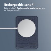Accezz Porte-cartes en cuir magnétique - Compatible avec Apple Find My - Nightfall Blue