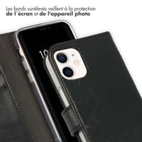 Selencia Étui portefeuille en cuir véritable Apple iPhone 12 Mini - Noir