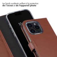 Selencia Étui portefeuille en cuir véritable Apple iPhone 16 Pro - Marron clair
