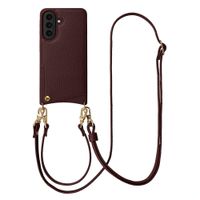 Selencia Coque de télephone Nova avec cordon et porte-cartes Samsung Galaxy A57 (5G) - Bold Burgundy