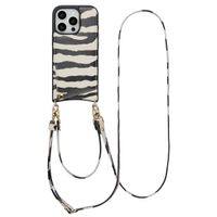Selencia Coque de télephone Nova avec cordon et porte-cartes Apple iPhone 16 Pro Max - Zazzy Zebra