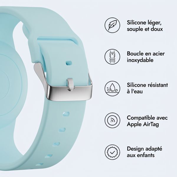 imoshion Bracelet AirTag pour enfants - Étui pour Apple AirTag - Taille unique - Denim Blue