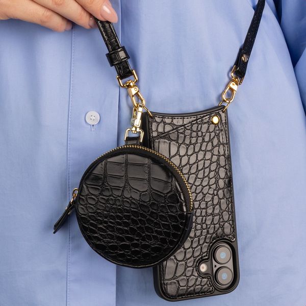 Selencia Nova Croco Mini Pouch - Black