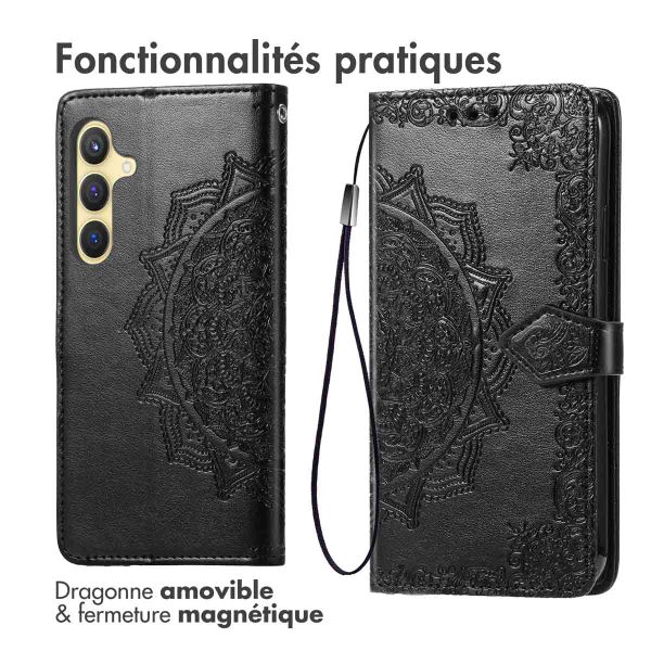 imoshion Etui de télephone Mandala Samsung Galaxy S25 / S24 - Noir