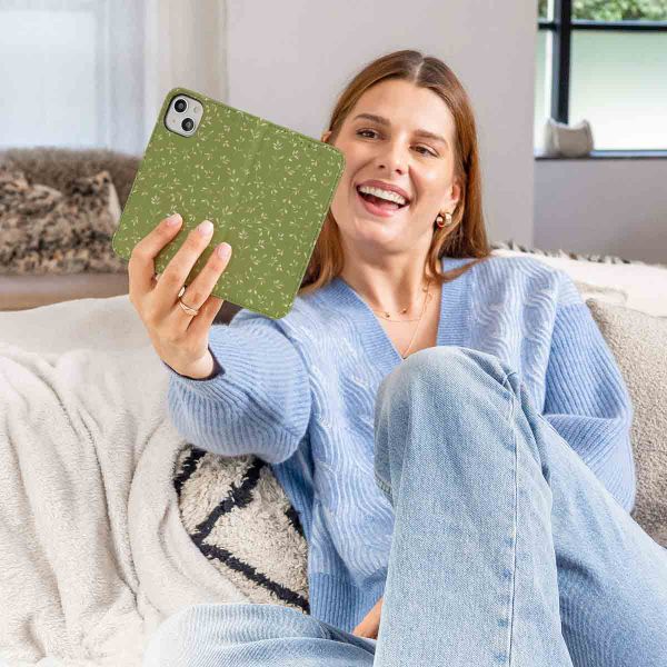 imoshion Étui de télephone portefeuille Design Samsung Galaxy A55 - Green Flowers